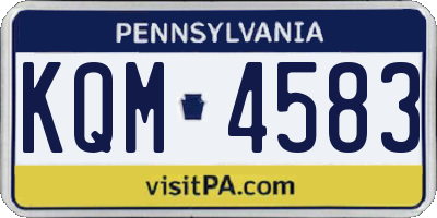 PA license plate KQM4583