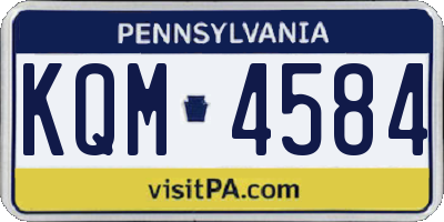 PA license plate KQM4584