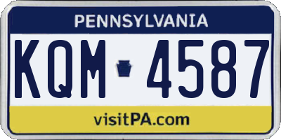 PA license plate KQM4587