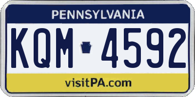 PA license plate KQM4592