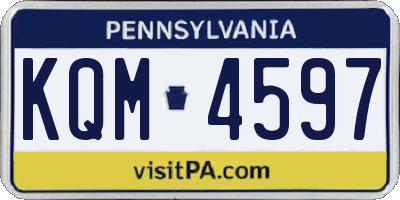 PA license plate KQM4597