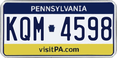 PA license plate KQM4598