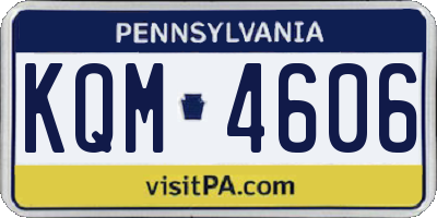 PA license plate KQM4606