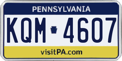 PA license plate KQM4607