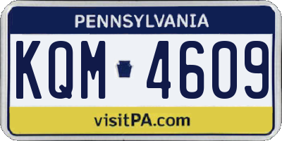 PA license plate KQM4609