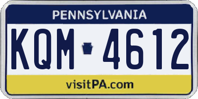 PA license plate KQM4612
