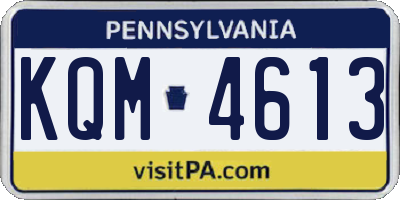 PA license plate KQM4613