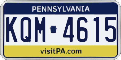 PA license plate KQM4615