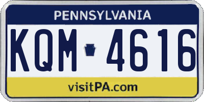 PA license plate KQM4616