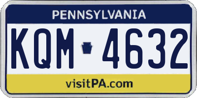 PA license plate KQM4632