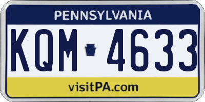 PA license plate KQM4633