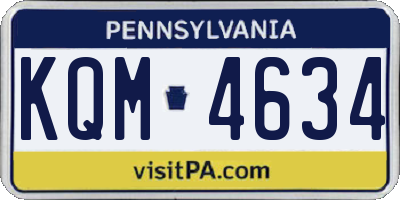 PA license plate KQM4634