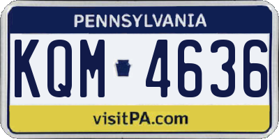 PA license plate KQM4636