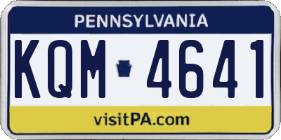 PA license plate KQM4641