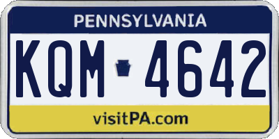 PA license plate KQM4642