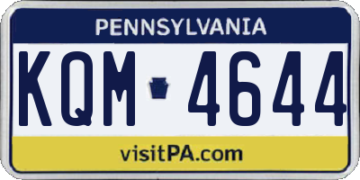 PA license plate KQM4644
