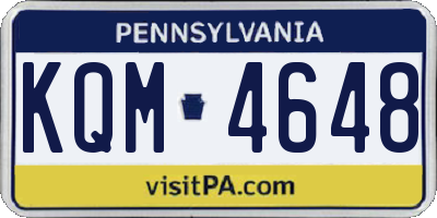 PA license plate KQM4648