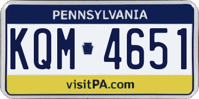 PA license plate KQM4651