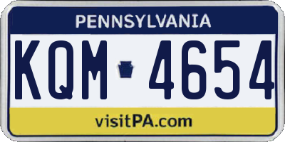 PA license plate KQM4654