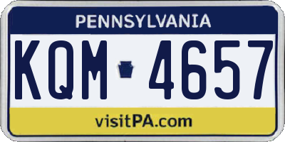 PA license plate KQM4657