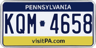 PA license plate KQM4658
