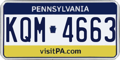 PA license plate KQM4663