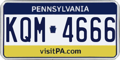 PA license plate KQM4666