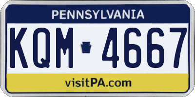 PA license plate KQM4667