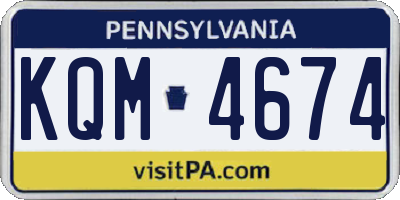 PA license plate KQM4674
