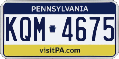 PA license plate KQM4675