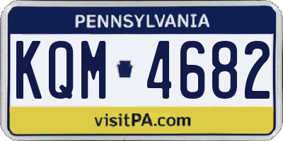 PA license plate KQM4682