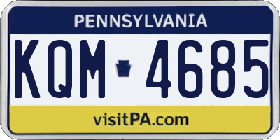 PA license plate KQM4685