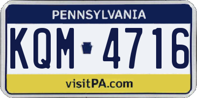 PA license plate KQM4716