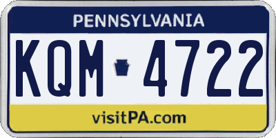 PA license plate KQM4722
