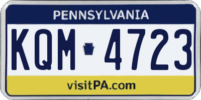PA license plate KQM4723