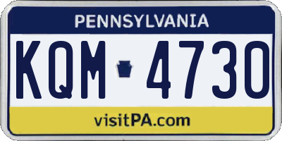 PA license plate KQM4730