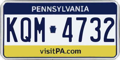 PA license plate KQM4732