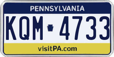 PA license plate KQM4733