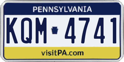 PA license plate KQM4741