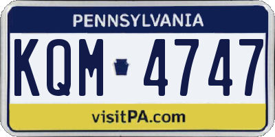PA license plate KQM4747