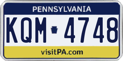 PA license plate KQM4748