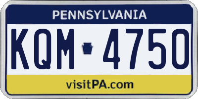 PA license plate KQM4750
