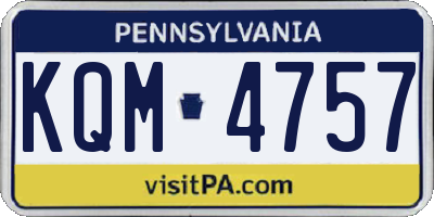 PA license plate KQM4757