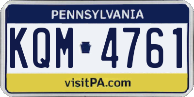 PA license plate KQM4761