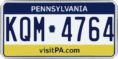 PA license plate KQM4764