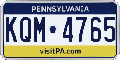 PA license plate KQM4765