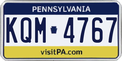 PA license plate KQM4767