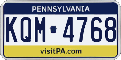 PA license plate KQM4768