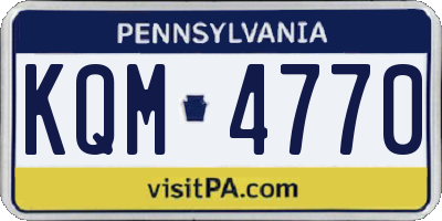 PA license plate KQM4770