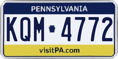 PA license plate KQM4772